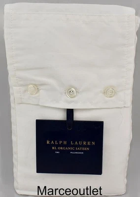 Ralph Lauren Organic Sateen Solid STANDARD Pillowcases Parchment (Off White) - Image 1 of 4