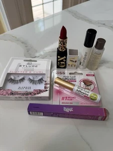 Eyelash & Glue, GXVE red Lipstick, Bratz Jade Lip, YSL Dewy Spray, Kombucha Lot - Picture 1 of 18