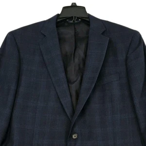 Blazer Brooks Brothers 1818 Madison para Hombres 41R Azul Marino Ventana Cuadros Lana Reda EE. UU. - Imagen 1 de 18