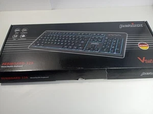 Perixx Periboard 329 Wired Backlit Scissor Key Keyboard New Open Box - Picture 1 of 16