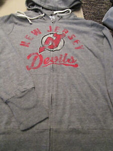 NWT TOUCH ALYSSA MILANO NHL NEW JERSEY DEVILS ZIP FRONT HOODED SHIRT JACKET LG