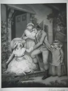 El retrato justo penitente. Mezzotint firmado Leslie Haynes RA George Morland - Imagen 1 de 4