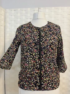 BNWT Monsoon Fusion Sequin Beaded 3/4 sleeve zip Jacket  Top RRP £99 - Picture 1 of 8