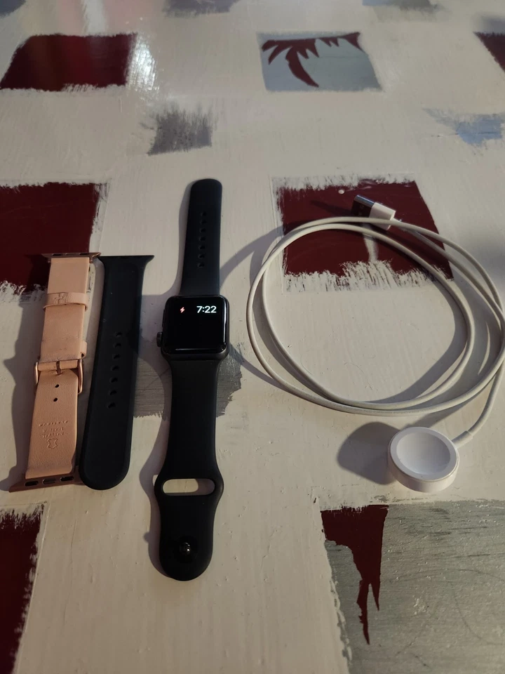 Apple Watch Series 3 38mm Space Gray Aluminum Case with Black Sport Band... - Image 1 of 1