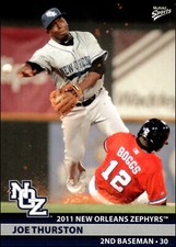 2011 MultiAd New Orleans Zephyrs #27 Joe Thurston   Rookie New Orleans Zephyrs