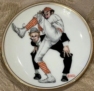 Norman Rockwell Miniature Collector’s Plate “100 YEARS OF BASEBALL” VTG D1-65 - Picture 1 of 2