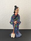 Figurine vintage japonaise poupée hakata geisha fille shamisen joueur poterie argile