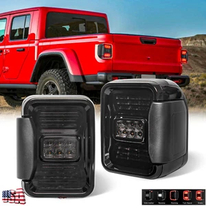 2020-2025 for Jeep Gladiator Pickup Truck Pair Black LED Tail Lights w/ DRL Turn - Picture 1 of 10