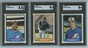 1982 Fleer 3 Card Lot All SGC Graded Inc #187 Dawson, #181 Stoddard, #183 Bahnse - Picture 1 of 2