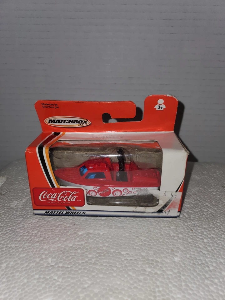 Diecast 1:64 Matchbox  Mattel Coca Cola  Police Launch Boat Vehicle  - Image 1 of 2