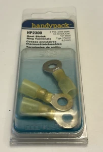 HANDYPACK HP2300 Heat Shrink Ring Terminals - 12-10 GA/Cal 1/4" Stud - 3PCS - Picture 1 of 2
