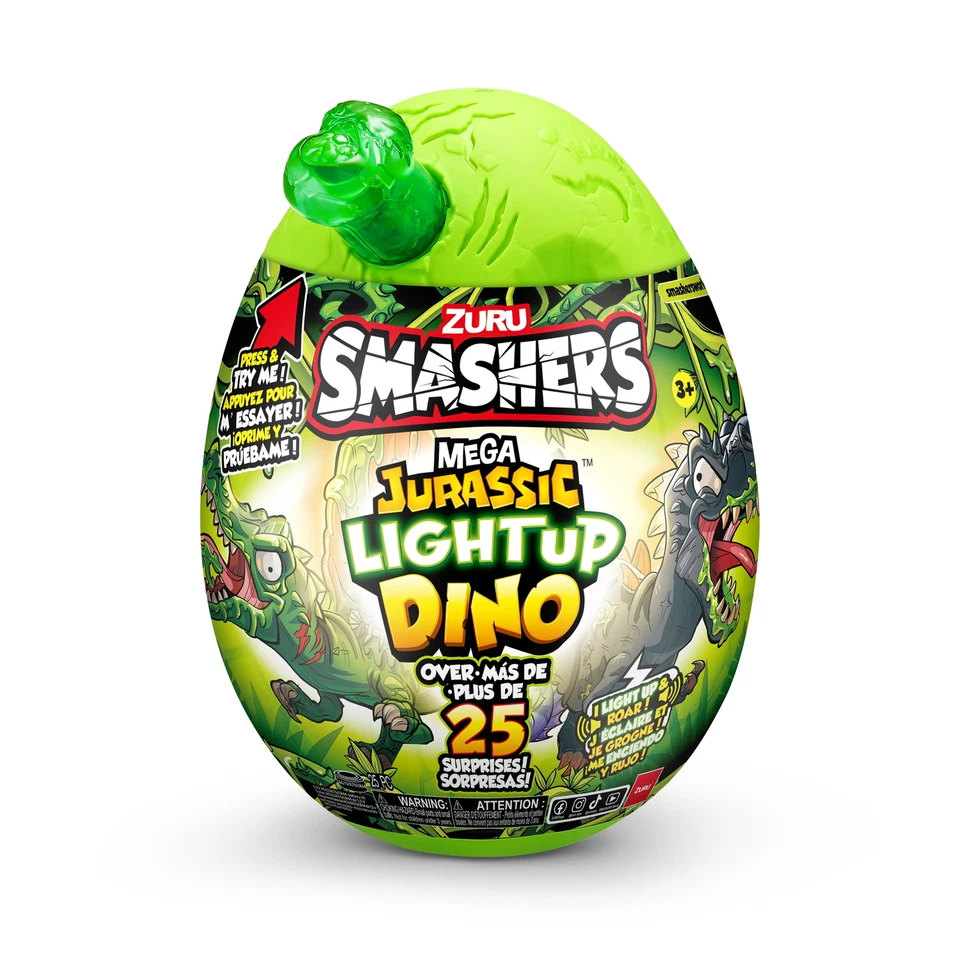 Zuru Smashers Mega Jurassic Light-Up Dino Surprise Egg - 25 Surprises