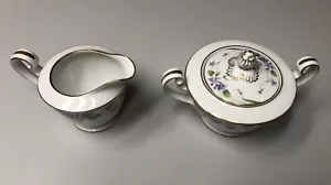 Noritake NANCY Creamer and Sugar Bowl with Lid 5163 - Picture 1 of 10