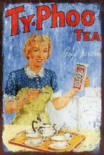 Ty-phoo Tea Advert Vintage Retro style Metal Sign, cafe, bar, afternoon tea