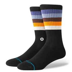 CALCETINES STANCE MALIBOO CREW. PATRÓN A RAYAS ÍNDIGO SOPORTE ARCO UK 6 - 13 S25 - Imagen 1 de 2