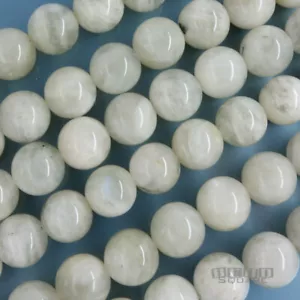 15.5" Genuine Off White Moonstone Round Beads ap. 10mm Little Blue Flash #19485 - Picture 1 of 3