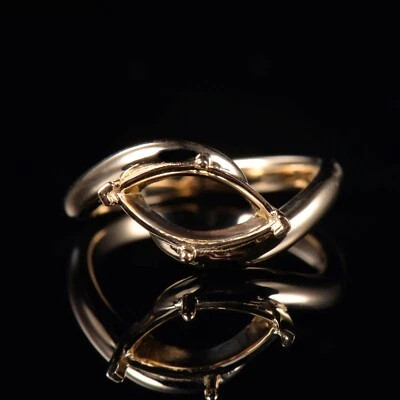 Anillo de compromiso Journey personalizado marquesa 12x6 mm para mujer semi montaje oro amarillo 10K Foto 1 de 4