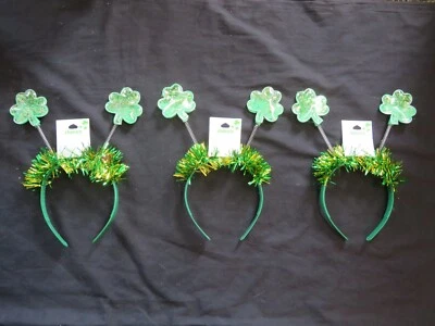(3) Count Lot Of Claire's St. Patrick's Day Glitter Shamrock Headbands Foto 1 de 2