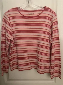 VTG EUC Charter Club Petite Striped Long Sleeve Size Petite Large - Picture 1 of 8