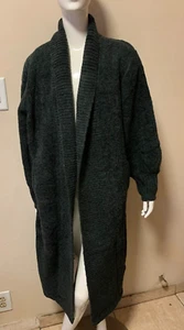 VTG Side Effects Charcoa Open Front Knit Cardigan Sweater Acrylic Blend Size 1XL - Picture 1 of 6