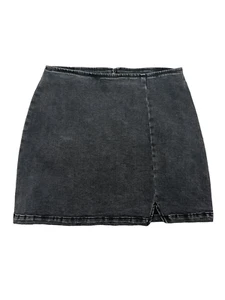 Wild Fable Black Jean Denim Stretchy Mini Skirt Size 8 - Picture 1 of 7