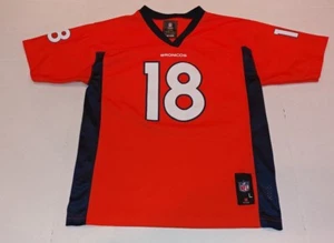 NFL TEAM APPAREL Denver Broncos Peyton Manning ORANGE Jersey Youth Large #18 - Picture 1 of 2