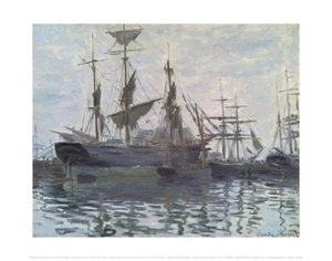 Ships in a Harbor About 1873, Claude Oscar Monet, Wall Decor Art Print 11" x 14" - Picture 1 of 1