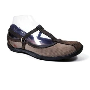 Timberland Brown Beige Letaher Mesh Mary Jane Athletic Hiking Flats Womens 6.5 M - Picture 1 of 8