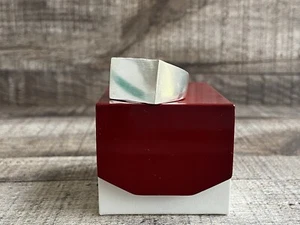 Anello con sigillo in argento sterling 925. Anello uomo classico con sigillo rettangolare misura 11 - Foto 1 di 5