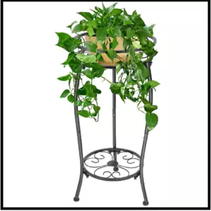Metal Plant Stands Indoor Outdoor, 2 Tier Tall Potted Plant Stand Plant Shelf Fl - Picture 1 of 6