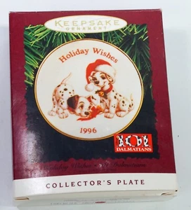 NEU Vintage Hallmark Andenken Ornament Disney 101 Dalmations Feiertag Wünsche Teller 96 - Bild 1 von 3