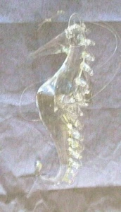 Crystal Figurines Crystal Seahorse Christmas Ornament In Box 3.5" Long - Picture 1 of 12
