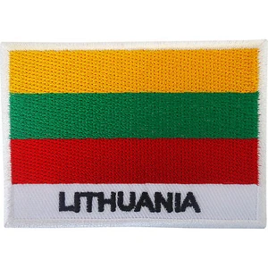 Lithuania Flag Patch Iron On Badge / Sew On Lithuanian Flag Embroidered Applique - Picture 1 of 1