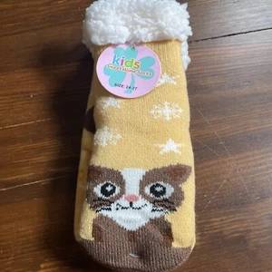 NWT Kids Sweet Home Slipper ocks Sz 3 - 4 Kitty Cat Face Grippy Multicolor - Picture 1 of 8