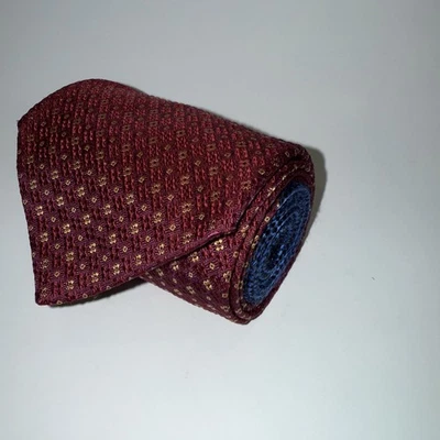 Corbata para hombre Tommy Hilfiger 100 % seda texturizada roja con flores amarillas Foto 1 de 4