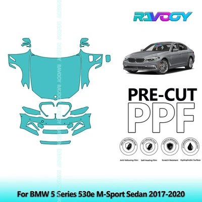 Kit PPF de protección de pintura precortada para BMW Serie 5 530e M-Sport Sedán 2017-2020 Foto 1 de 4
