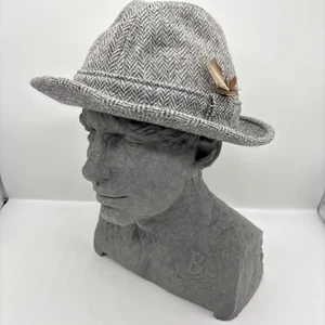 Sombrero Edinburgh Woollen Mill Tweed Fedora Trilby Pura Lana Nueva Gris Princes St UK - Imagen 1 de 24
