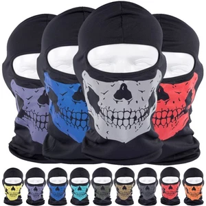 Balaclava Ghosts Skull Full Face Mask Cycling Motorcycle Tactical Hood Halloween - Picture 1 of 26