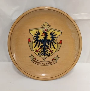 Mosbach/Baden Decorative Wooden Plate - Etched And Painted Eagle - Picture 1 of 4