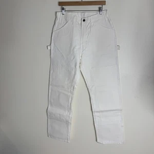 Pantalones de pintor Dickies doble rodilla para hombre 34x32 blancos ropa de trabajo parche DURON utilitario - Imagen 1 de 12