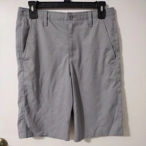 Under Armour Boy's Size 18 Gray Loose Fit Golf Club Patterened Shorts - Picture 1 of 8