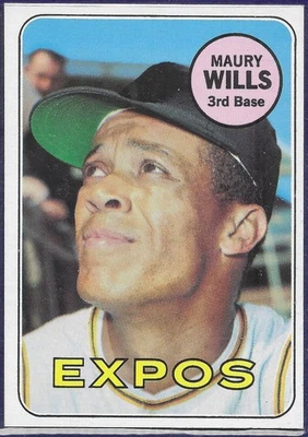 1969 Topps béisbol #43, Maury Wills. Casi nuevo-como nuevo-impresionante! Foto 1 de 2