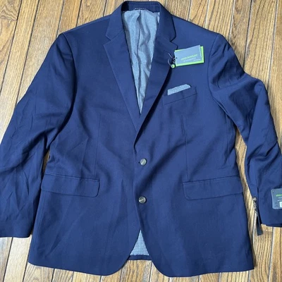 New with tags John Bartlett Classic Fit Suit Jacket 48R Navy Retail $150 - Image 1 of 4
