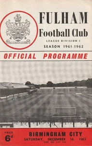 Fulham v Birmingham City, 16 December 1961, Division One. - Picture 1 of 1