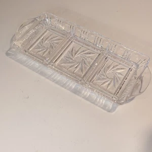 Waterford Crystal Lismore 3 Part Dish Hors d'oeuvres Vanity Tray 15" x 6" x 1.5" - Picture 1 of 6