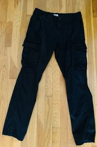 GOODFELLOW Black Relaxed Fit Tapered Leg Stretch Chino Cargo Pants 32 X 32” - Picture 1 of 5