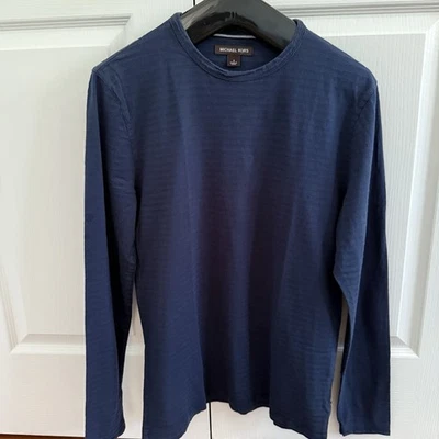 Camiseta Michael Kors Top, Manga Larga Para Hombre, Pequeña, Azul Marino Foto 1 de 4