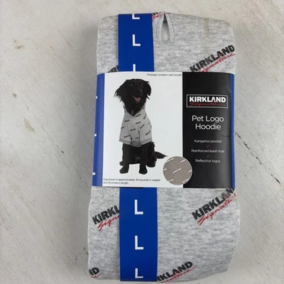 Sudadera con Capucha Kirkland Signature Pet Logo Grande Gris Nueva 40 a 70 libras Perro 17 a 20 pulgadas Foto 1 de 4