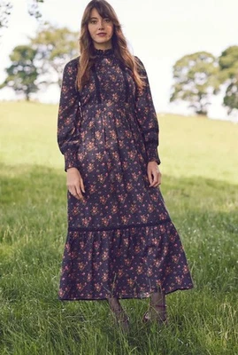 Laura Ashley x Joanie Dress Ditsy Floral Cotton Prairie Whimsical Maxi Size 14 - Image 1 of 4