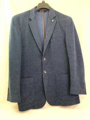 BLAZER ROBERT TALBOTT MASCULINO TECIDO 97% ALGODÃO TAMANHO M AZUL PRETO LISTRADO FORRO SECO CL - Imagem 1 de 4